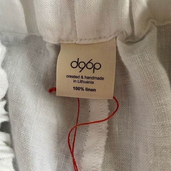 NWT d96p Wide Leg Linen Pants White - Picture 6 of 10